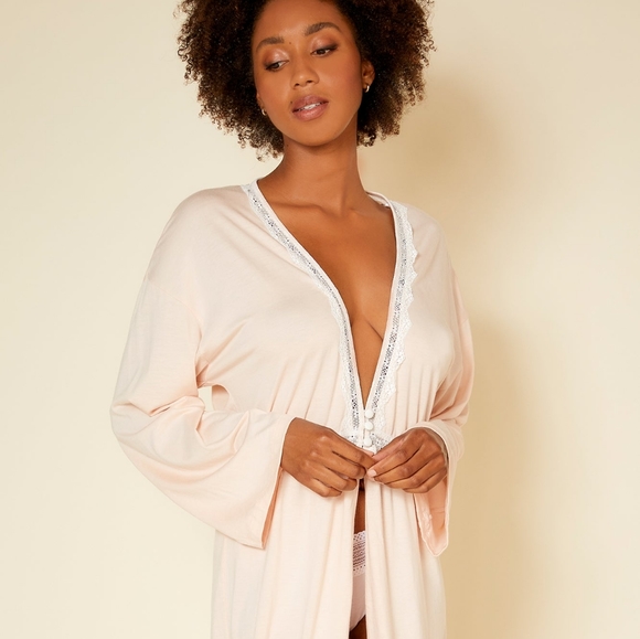 NEW Cosabella Flirty Lace Pink Robe - Picture 2 of 10